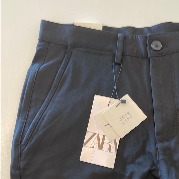 ZARA The Melange Black Pant Slim Bi Stretch Trousers Elegant Formal Size 29 NEW - Picture 7 of 13